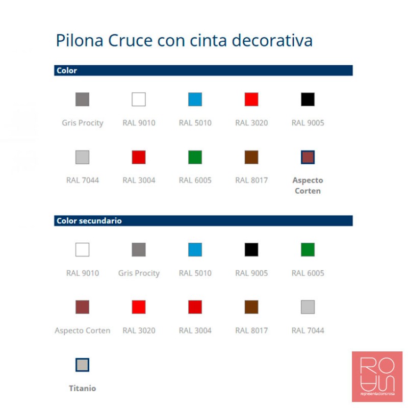 Pilona Encreuament "Cruce" amb anella decorativa